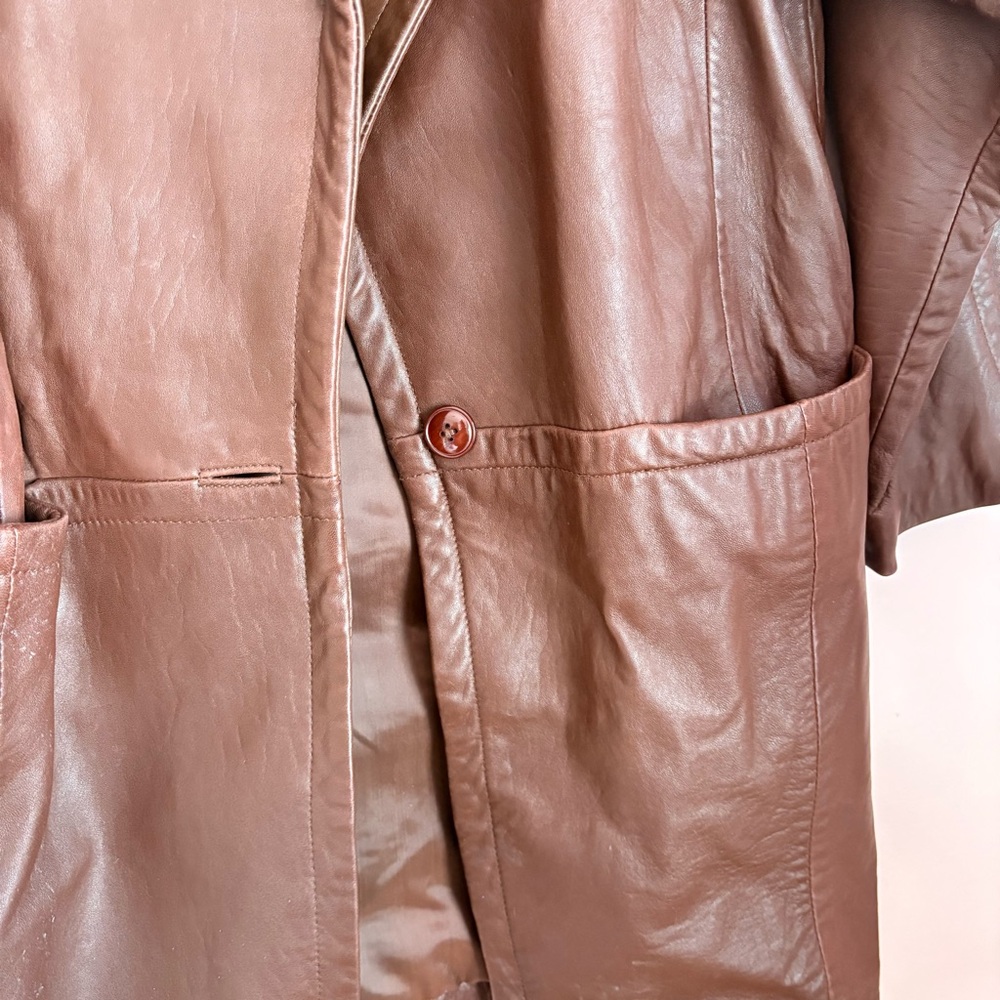 💚LNR Vintage Brown Leather Coat - Picture 2 of 9